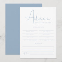 Cartão de conselhos e previsões para bebês azuis e