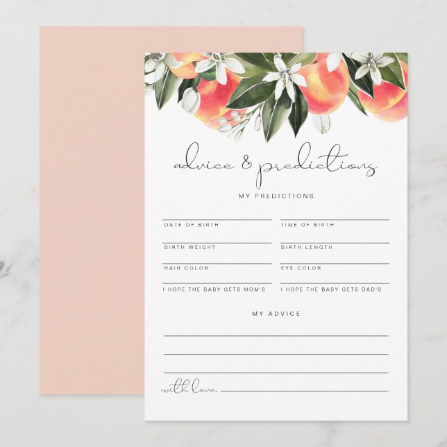 Cartão de Conselhos e Previsões para Bebês SAVANNA (Frente/Verso)