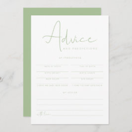 Cartão de conselhos e previsões para bebês verdes