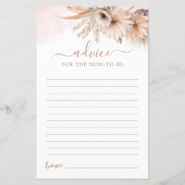 Cartão de conselhos florais de grama Pampas Boho p