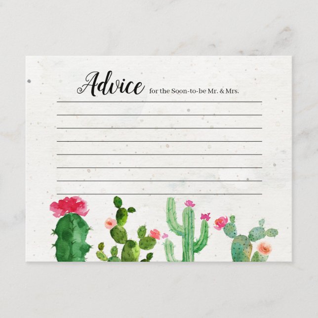 Cartão de Conselhos Modernos para Chás Fiesta (Frente)