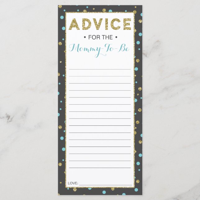 Cartão de Conselhos para a Futurama, Chá de Bebê,  (Frente)