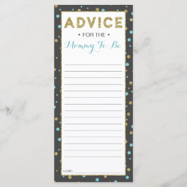 Cartão de Conselhos para a Mãe de Primeira Viagem,