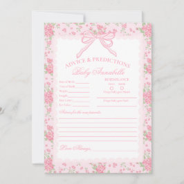 Cartão de Conselhos para Bebê com Flores Elegantes