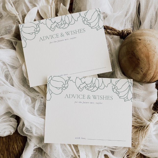 Cartão de conselhos para chá de noiva Sage | Jardi (Criador carregado)