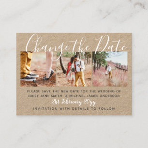 Cartão De Contato 25 x FOTO ALTERAR A DATA DO Casamento da KRAFT Peq
