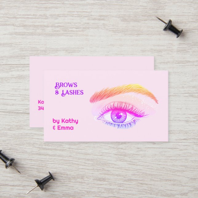 Cartão De Contato 2 Nomes Brocam Lashes Tech (Frente/Verso In Situ)