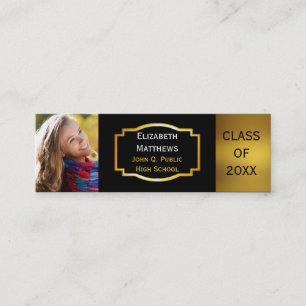 Cartão De Contato A foto da classe do emblema da graduação introduz