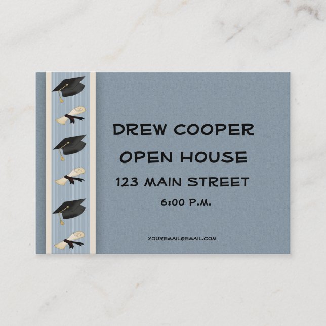 Cartão De Contato A graduação distribui o azul (Frente)