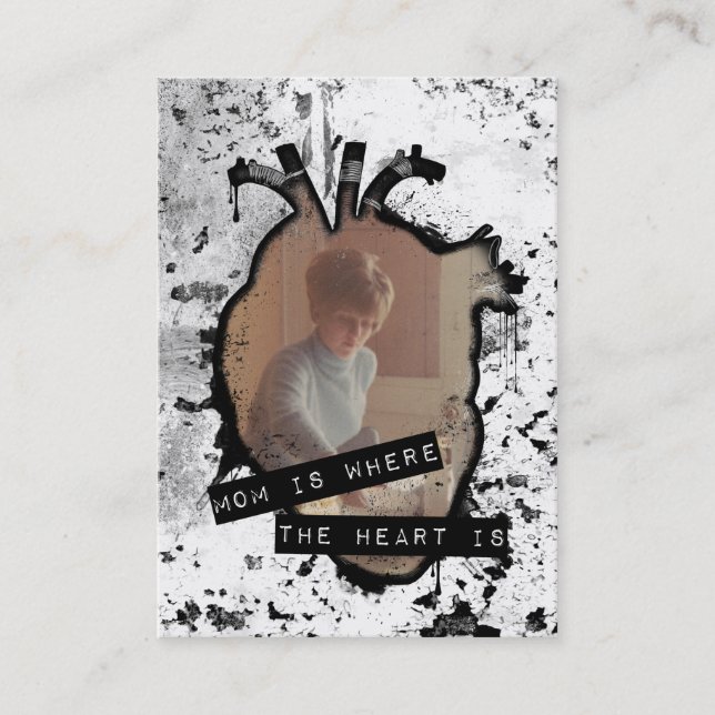Cartão De Contato A mãe é onde está o coração (Frente)