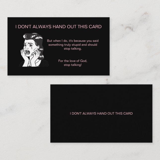 Cartão De Contato A maneira educada de dizer "Pense antes de falar" (Frente/Verso)