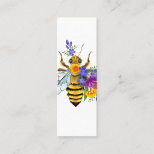 Cartão De Contato Abeja flor com plantas silvestres