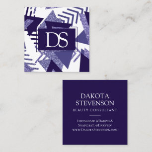 Cartão De Contato abstrato Legal dos anos 80   Paixão Púrpura Forma 