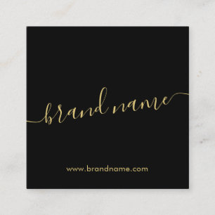 Cartão De Contato Adicione seu nome de marca a preto minimalista mod