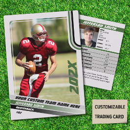 Cartão De Contato American Football Trading Card Custom Gift Green