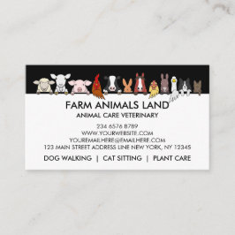 Cartão De Contato Animais Veterinários da Fazenda de Mix Branca Negr