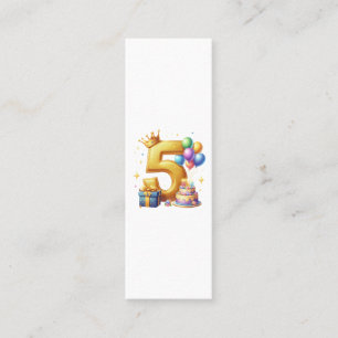 Cartão De Contato Aniversário de 5 anos dourado
