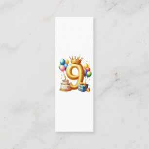 Cartão De Contato Aniversário de 9 anos de Ouro