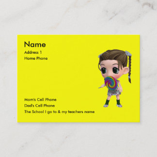 Cartão De Contato Apenas para miúdos