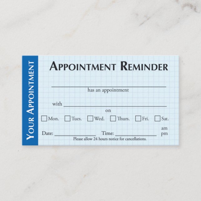 Cartão De Contato Appointment Reminder Cards with Kindness Message (Frente)