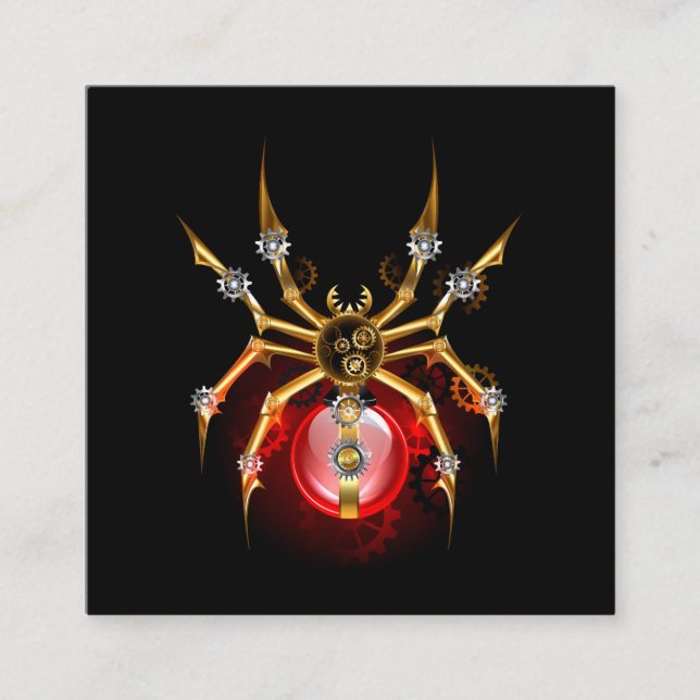 Cartão De Contato Aranha-do-galo em preto (Frente)
