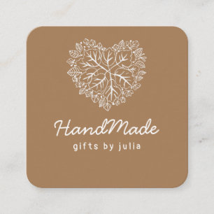 Cartão De Contato Artesanatos em forma de coração de papel kraft cas