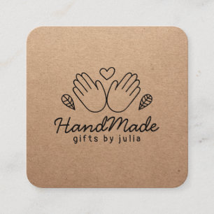 Cartão De Contato Artesanatos feitos à mão papel kraft castanho mode