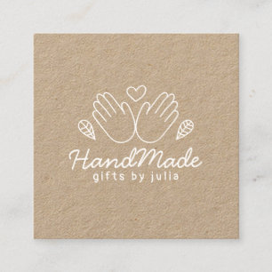 Cartão De Contato Artesanatos feitos à mão papel kraft castanho mode