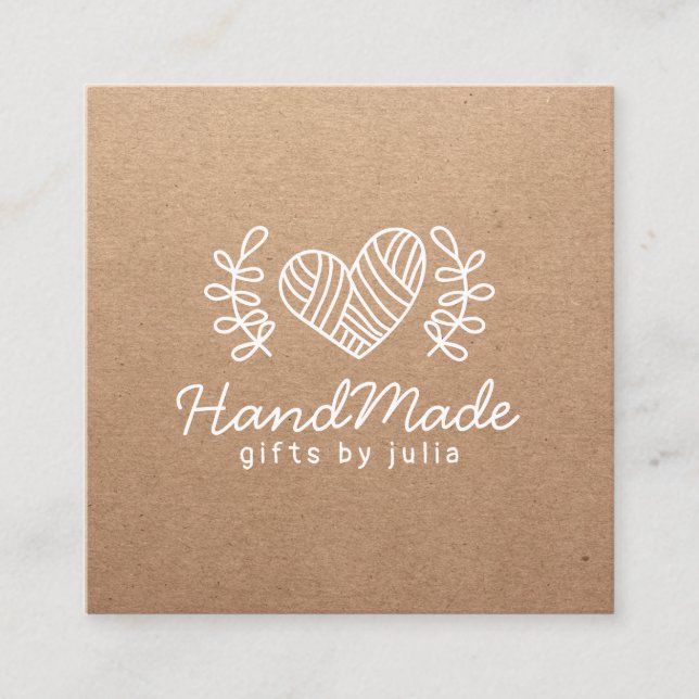 Cartão De Contato Artesanatos feitos à mão papel kraft castanho mode (Frente)