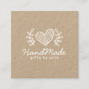 Cartão De Contato Artesanatos feitos à mão papel kraft castanho mode