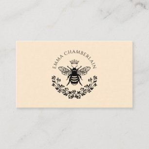 Cartão De Contato Assinatura de Script Personalizada de Bee Floral