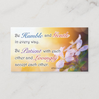 Cartão De Contato Bible Verse, Religious Motivational, Be Humble