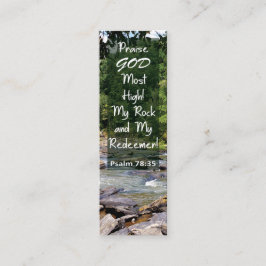 Cartão De Contato Bíblia Verse My Rock My Redeemer Mini Bookmark