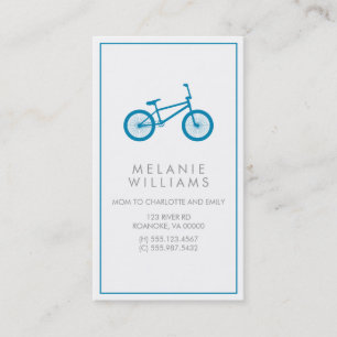 Cartão De Contato Bicicleta Azul do Oceano Atlântico