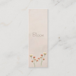 Cartão De Contato Bloom Floral Mini Bookmark