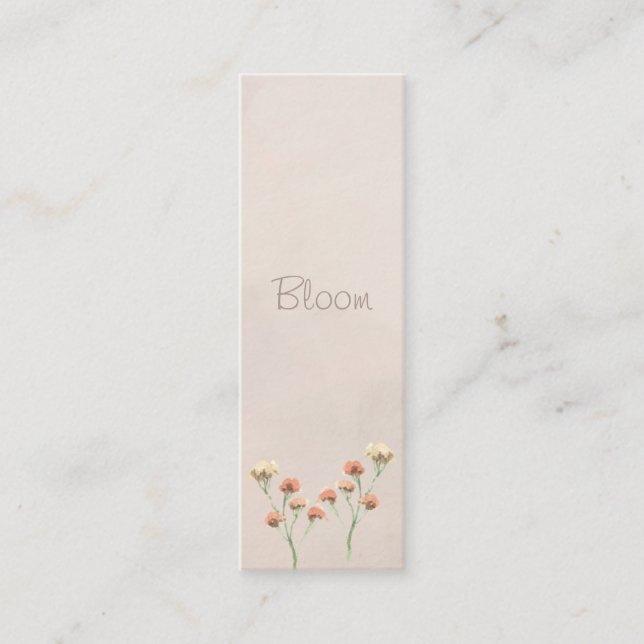 Cartão De Contato Bloom Floral Mini Bookmark (Frente)