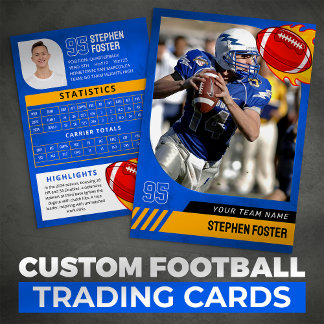 Cartão De Contato Blue Football Trading Card Sport Player Foto