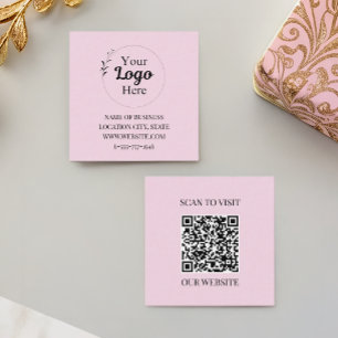 Cartão De Contato Blush Elegante Logotipo empresarial rosa moderno