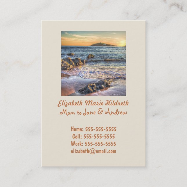 Cartão De Contato Burgh Island de Bantham no Sundown... (Frente)