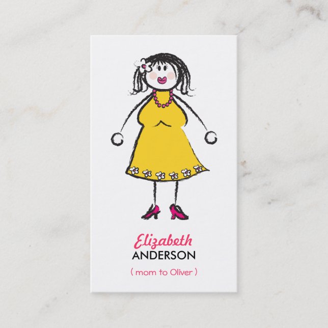 Cartão De Contato Cartografia Feliz Mamãe De Chamada De Menino (Frente)