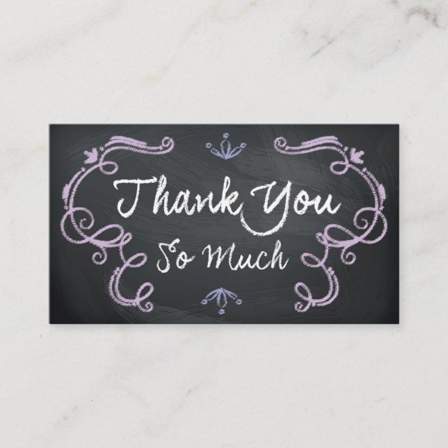 Cartão De Contato Chalkboard Thank You Business Cards (Frente)
