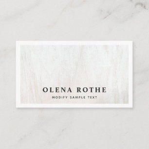 Cartão De Contato Chamada Profissional de Madeira Branca Chic