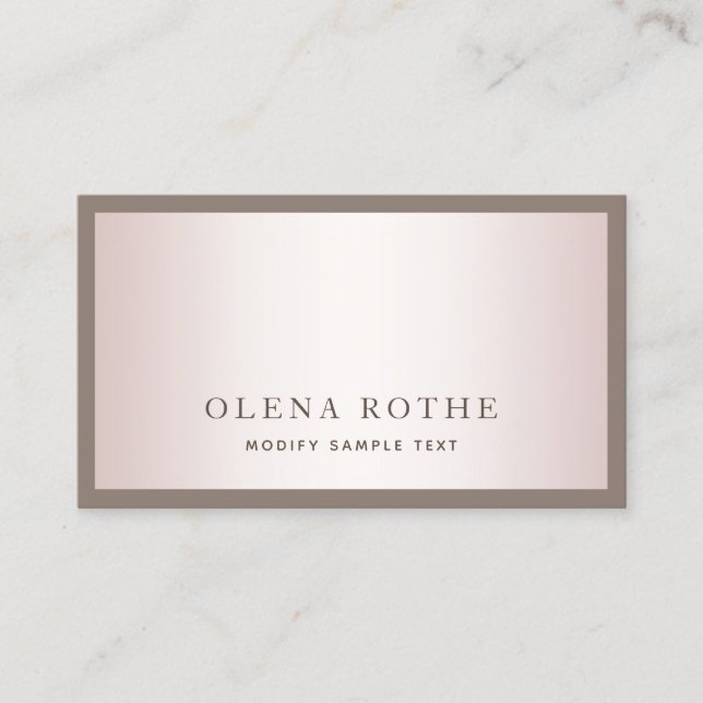 Cartão De Contato Chamada Profissional Dourada de Rosa moderno simpl (Frente)