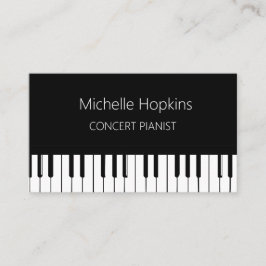 Cartão De Contato Chaves de Piano Elegante do Professor de Música