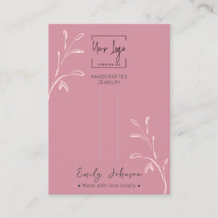 Cartão De Contato Chic Dusky Pink Leaf Jewelry Hairclip