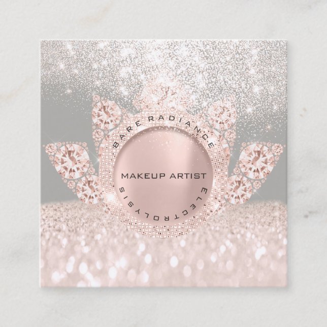 Cartão De Contato Cinza de Rosa de eletrólise da placa de compromiss (Frente)