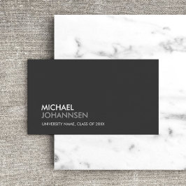 CARTÃO DE CONTATO CINZA ESCURA DE ESTUDANTES DA UNIVERSIDADE/COLÉGIC