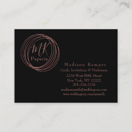 Cartão De Contato Círculos Dourados de Rosa de Abstrato simples e el