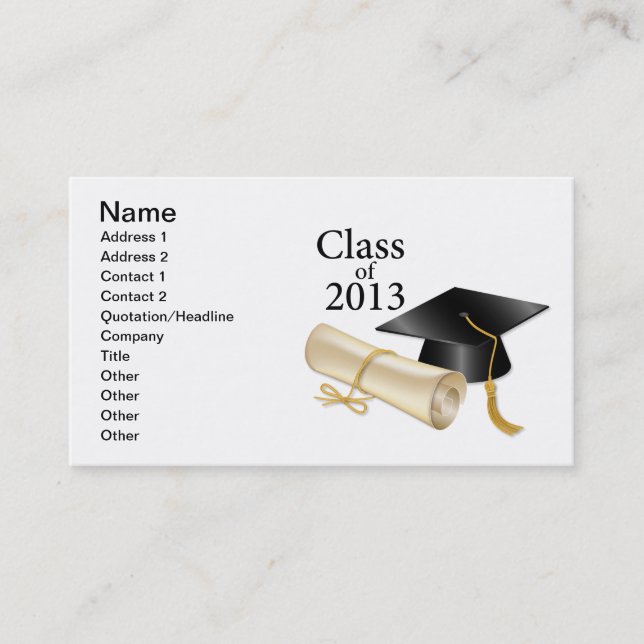 Cartão De Contato Classe de 2013 (Frente)