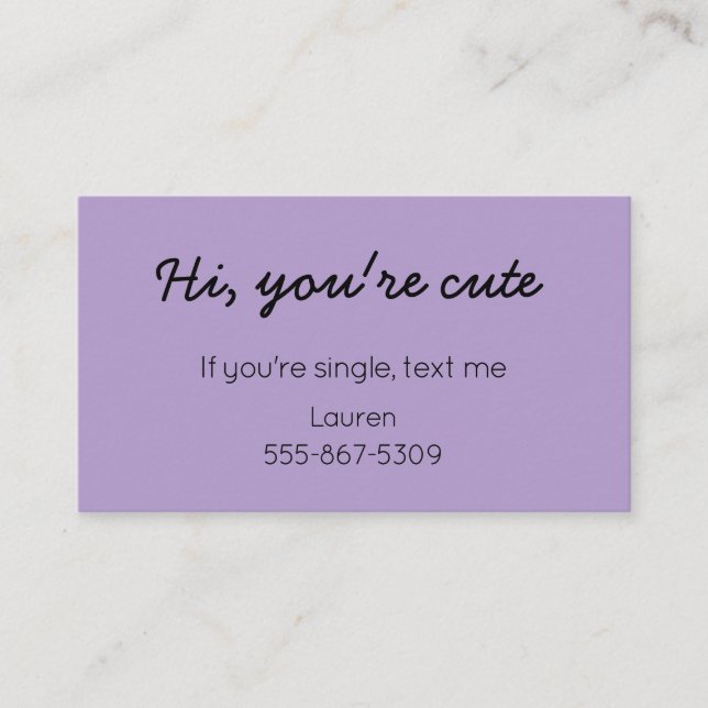 Cartão De Contato Classic Cutie - Dating "Call Me" Card (Frente)